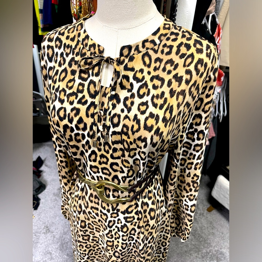 Chicos Leopard Print A-Line Dress Size 1.5 = US size 10 NWOT